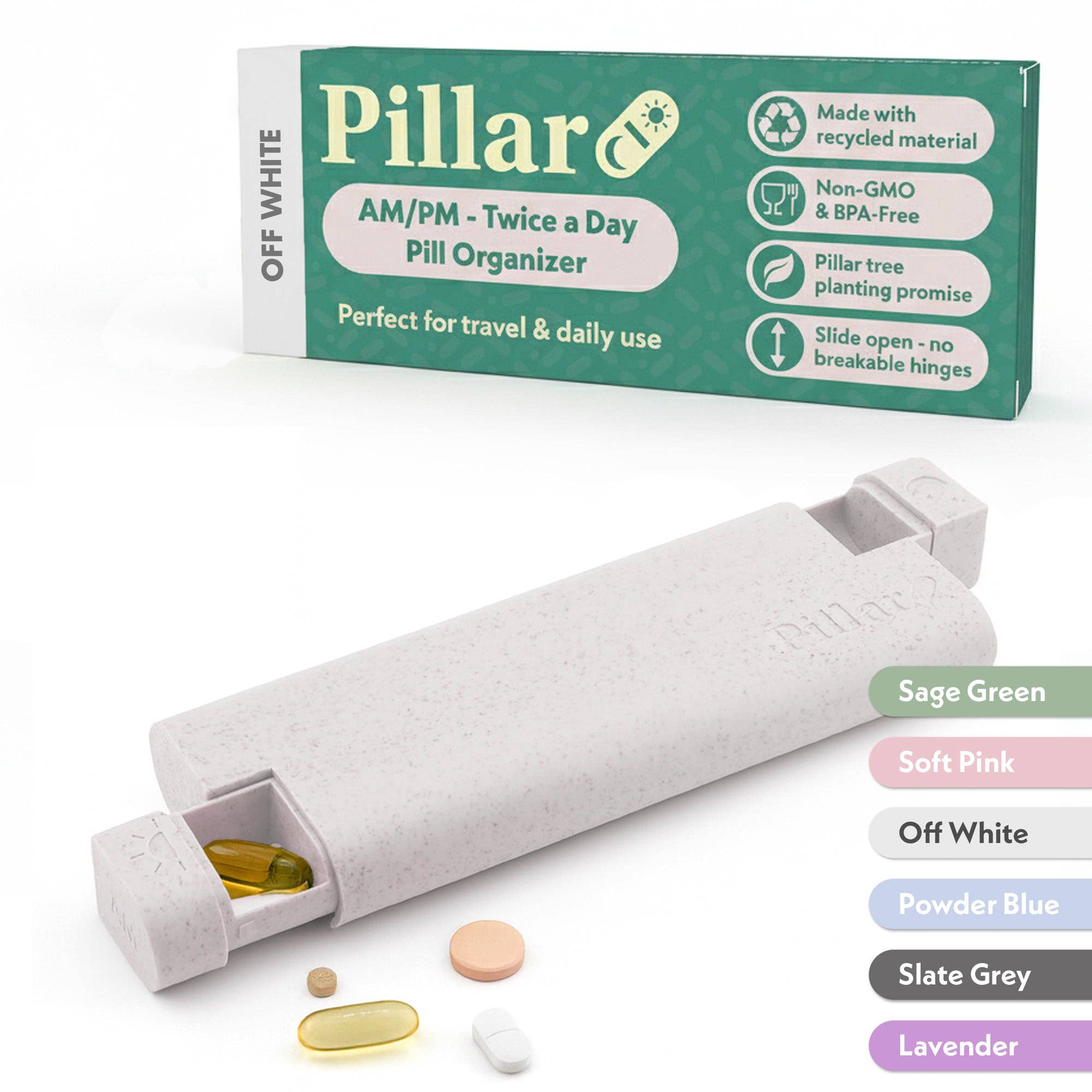 Sequence - Wholesale Pill Organizer - Pillar AM/PM - Twice a Day - 7-Day Pill Organiser2