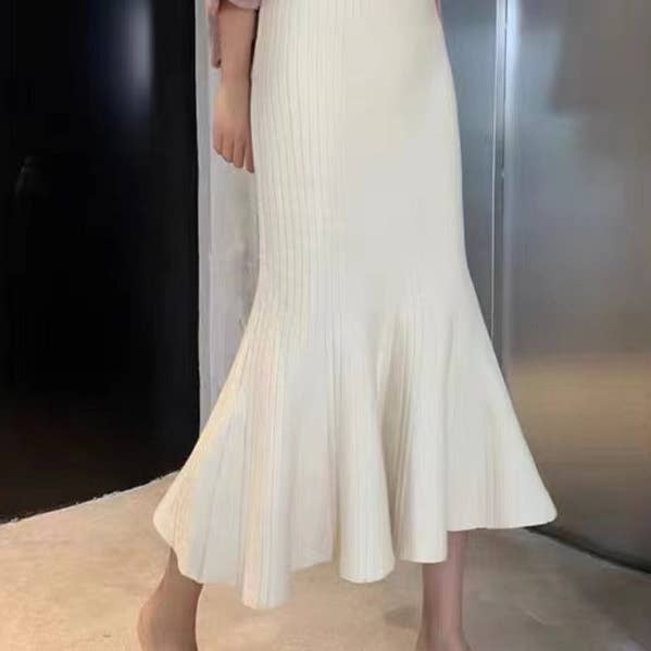 A-Line med hög midja veckade enfärgade kjolar Nederdelar för wholesale av Sheer Trend