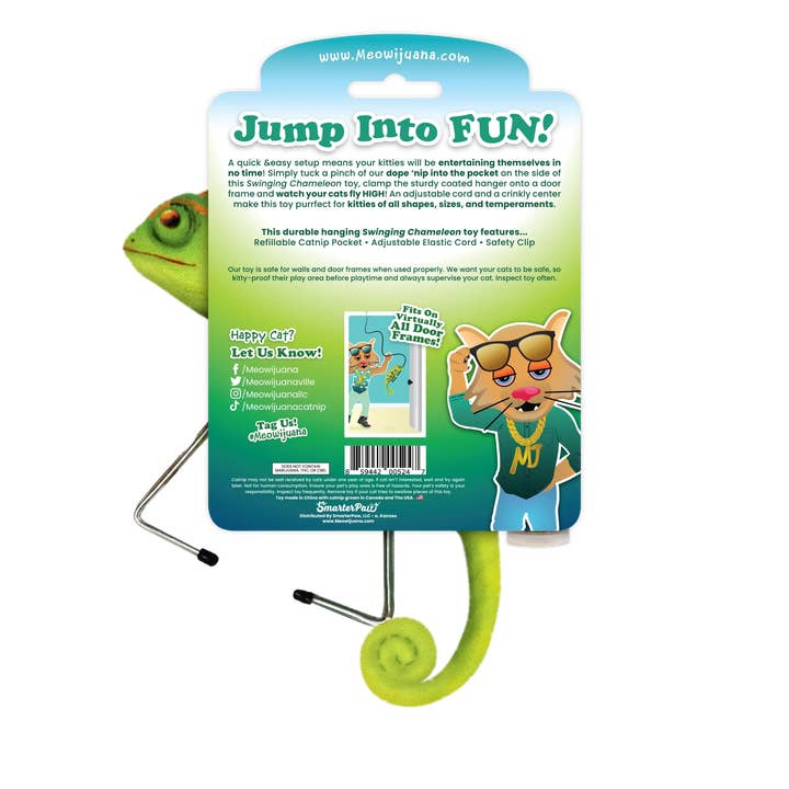 SmarterPaw | Meowijuana & Doggijuana - Wholesale Pet Toy - Cat - Meowijuana® Jump 'n' Jamb Chameleon Interactive Cat Toy4