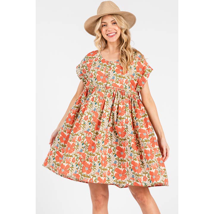 ROBE BABYDOLL BRISE DE FLEURS SAUVAGES (SD7083-C) pour la vente par Sage + Fig