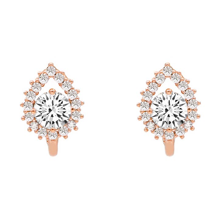 Pear Halo oorbellen met clip voor wholesale door MiniDes