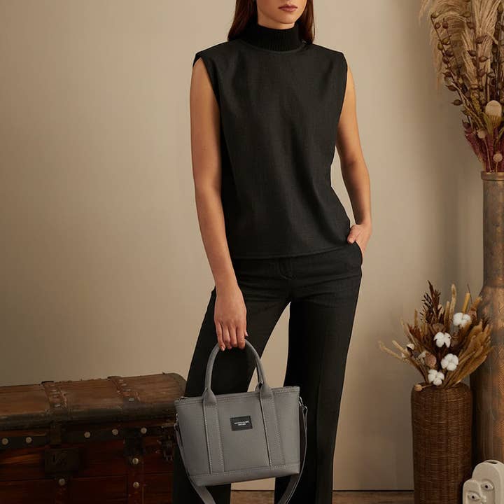 Mini Mala a Tiracolo Miramar Cinzento Inverno por atacado de Maison Sacrée