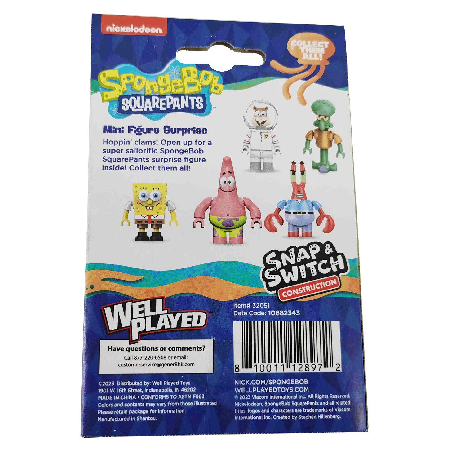 Well Played - Venta al por mayor Figura de juguete - Niños - Minifigura sorpresa de Bob Esponja1