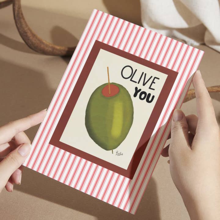 Olive Valentine’s Card – Whimsical Love Greeting Card | Cute for wholesale by Sweet Sketches