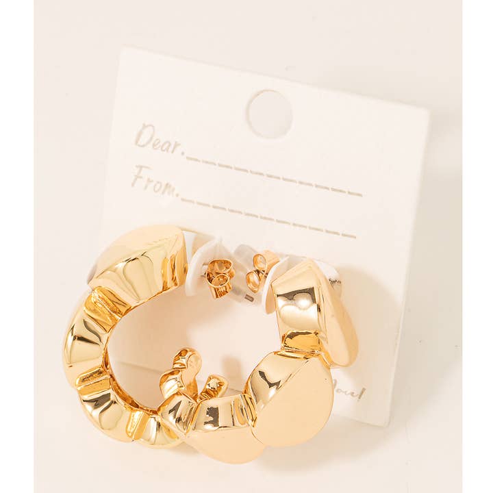 Créoles à maillons ovales métalliques solides pour la vente par Fame Accessories