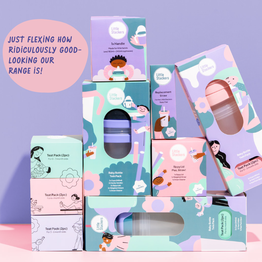 Little Stackers - Wholesale Baby bottle - 240ml Baby Bottle Two Pack Black/Pink6