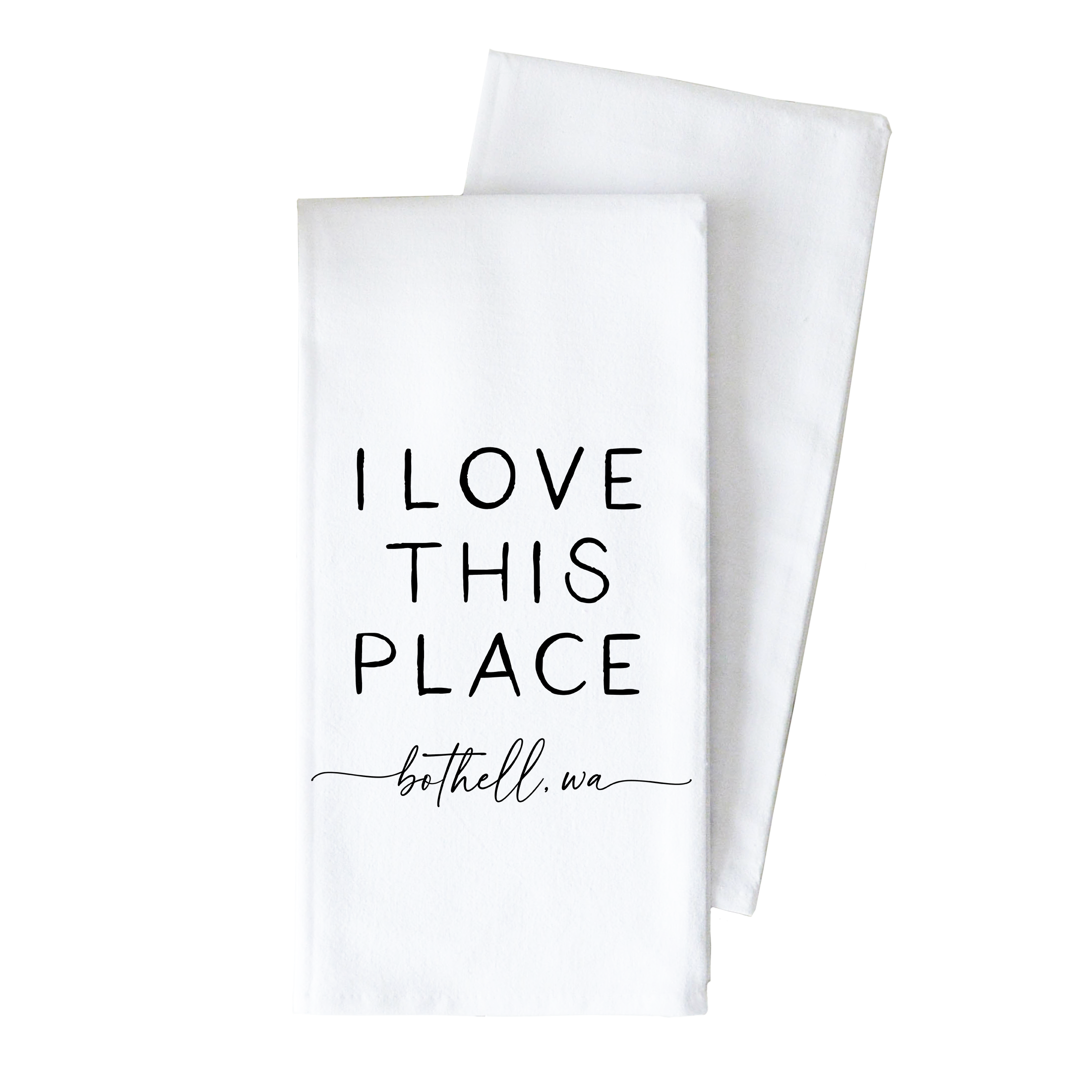 Porter Lane Home - Wholesale Tea towel - I Love This Place Custom Tea Towel2