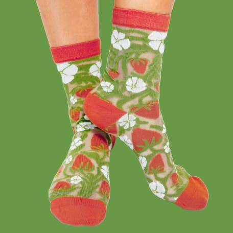 SoulShine Strawberry — Sheer Ankle Sock for wholesale by The SoulShine Co.
