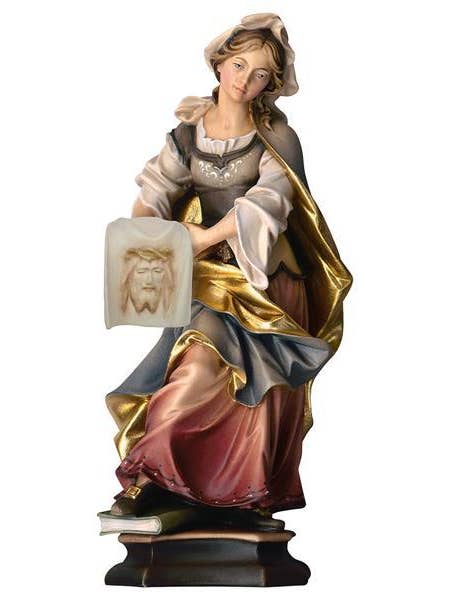 Statue of Saint Veronica with the Shroud in carved wood for wholesale by Costa Articoli Religiosi