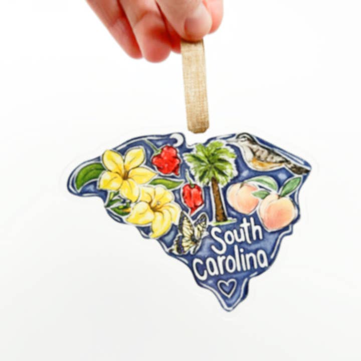 Acrylic South Carolina State Favorites Ornament-Palmetto for wholesale by Home Malone