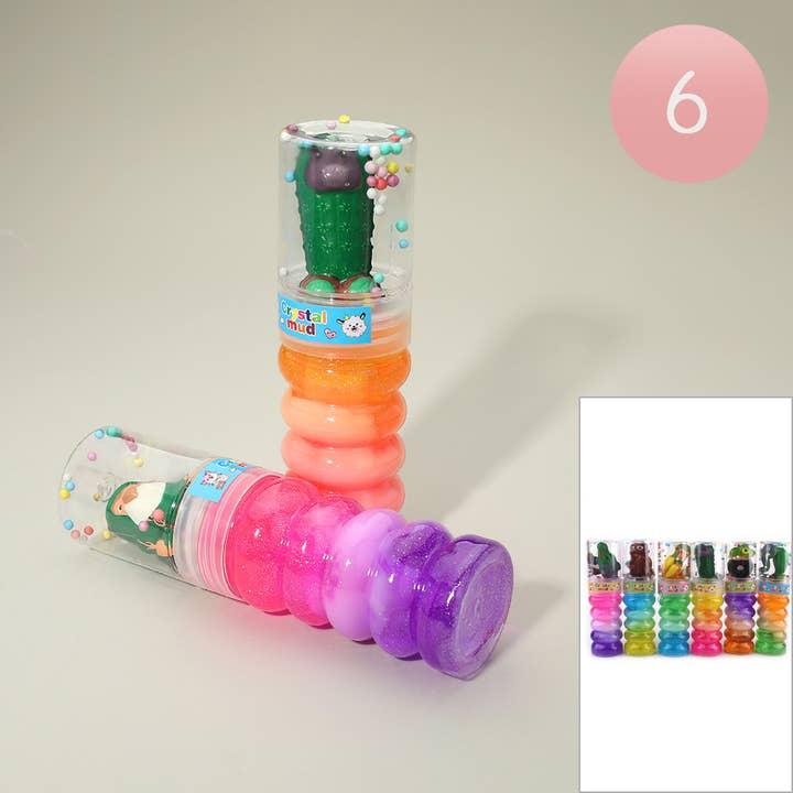 6PCS - Glitter Slime Crystal Mud Toys for wholesale by Sensibling Corp.