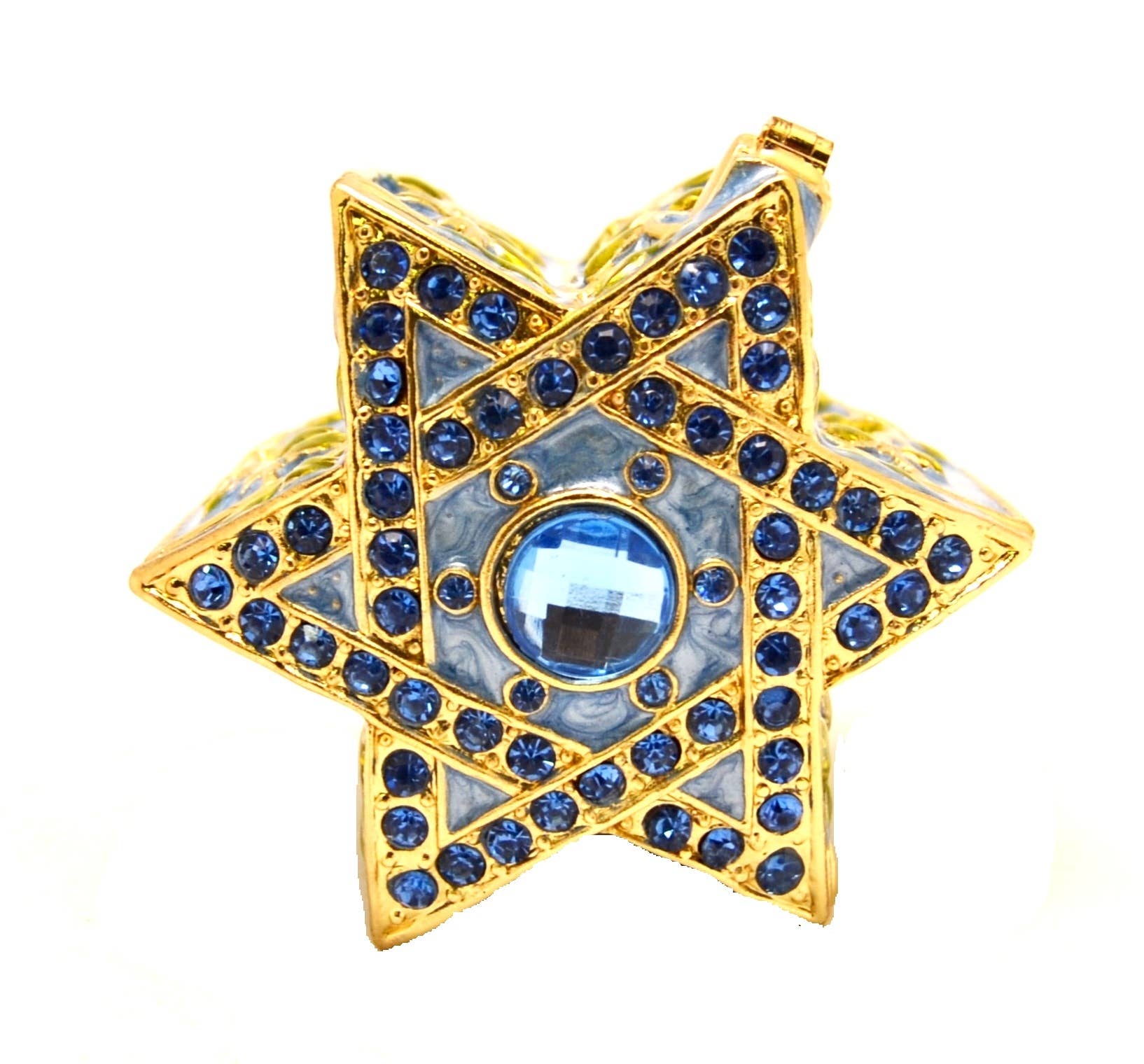Ciel Collectables - Wholesale Jewelry Box/Organizer - Star of David Trinket Box. Hand Painted Enamel & Swarovski1