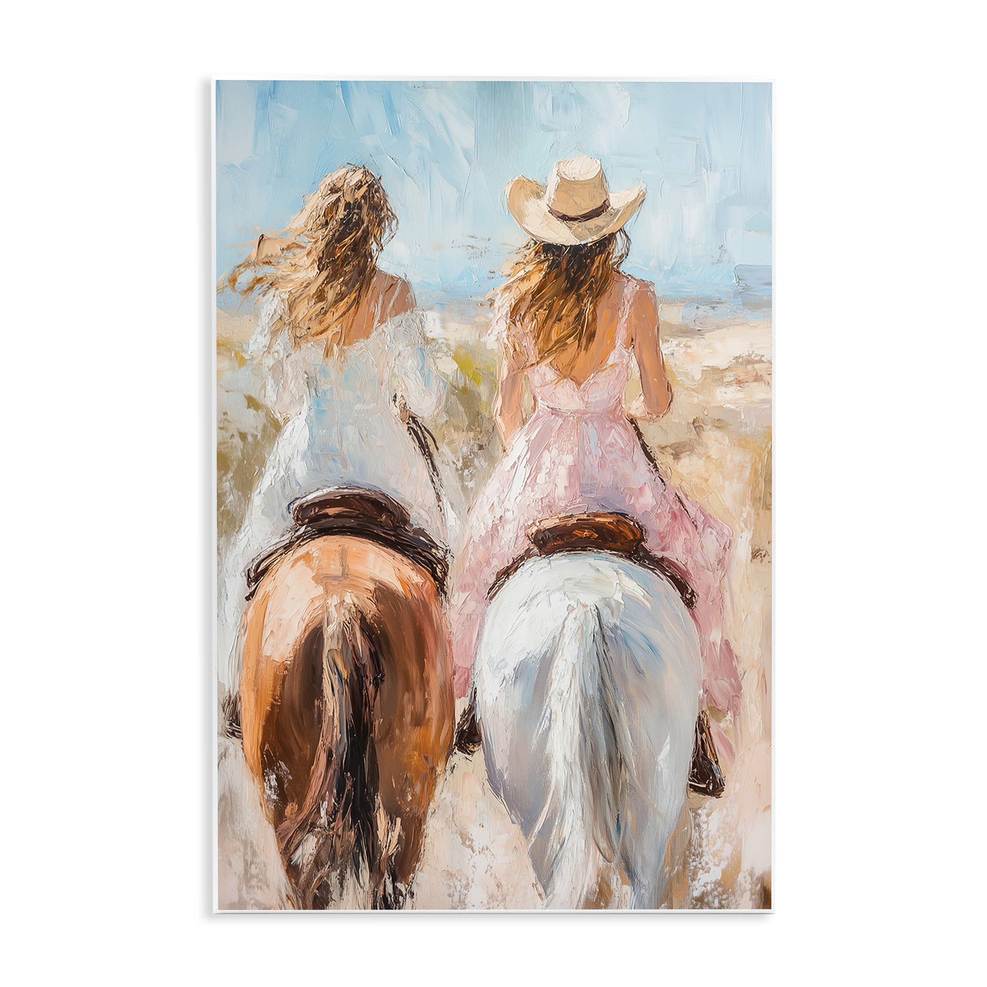 Stupell Industries - Vente Enseigne murale - Amies Cowgirls & Chevaux - Art Mural Non Encadré0