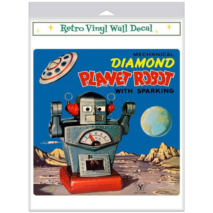 RetroPlanet - Wholesale Wall Decal/Stickers - Diamond Planet Robot Tin Toy Wall Decal