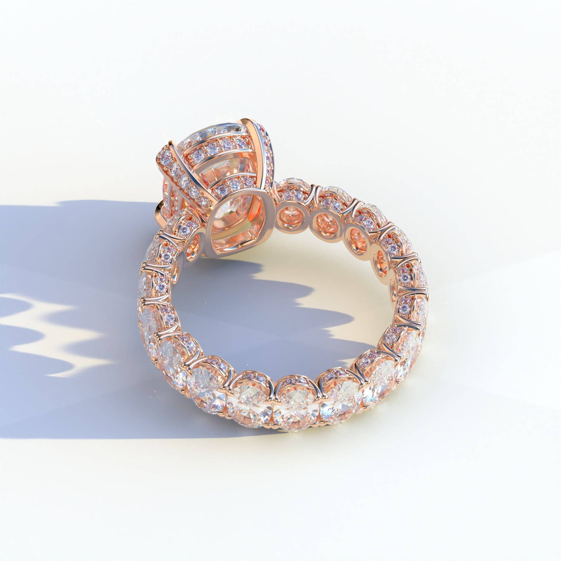 Mohana Jewels - Luxury – Anel de noivado por atacado – Anel de Diamante de Laboratório de 2 Quilates E VVS Corte Oval Eternidade Completa - Enigma11