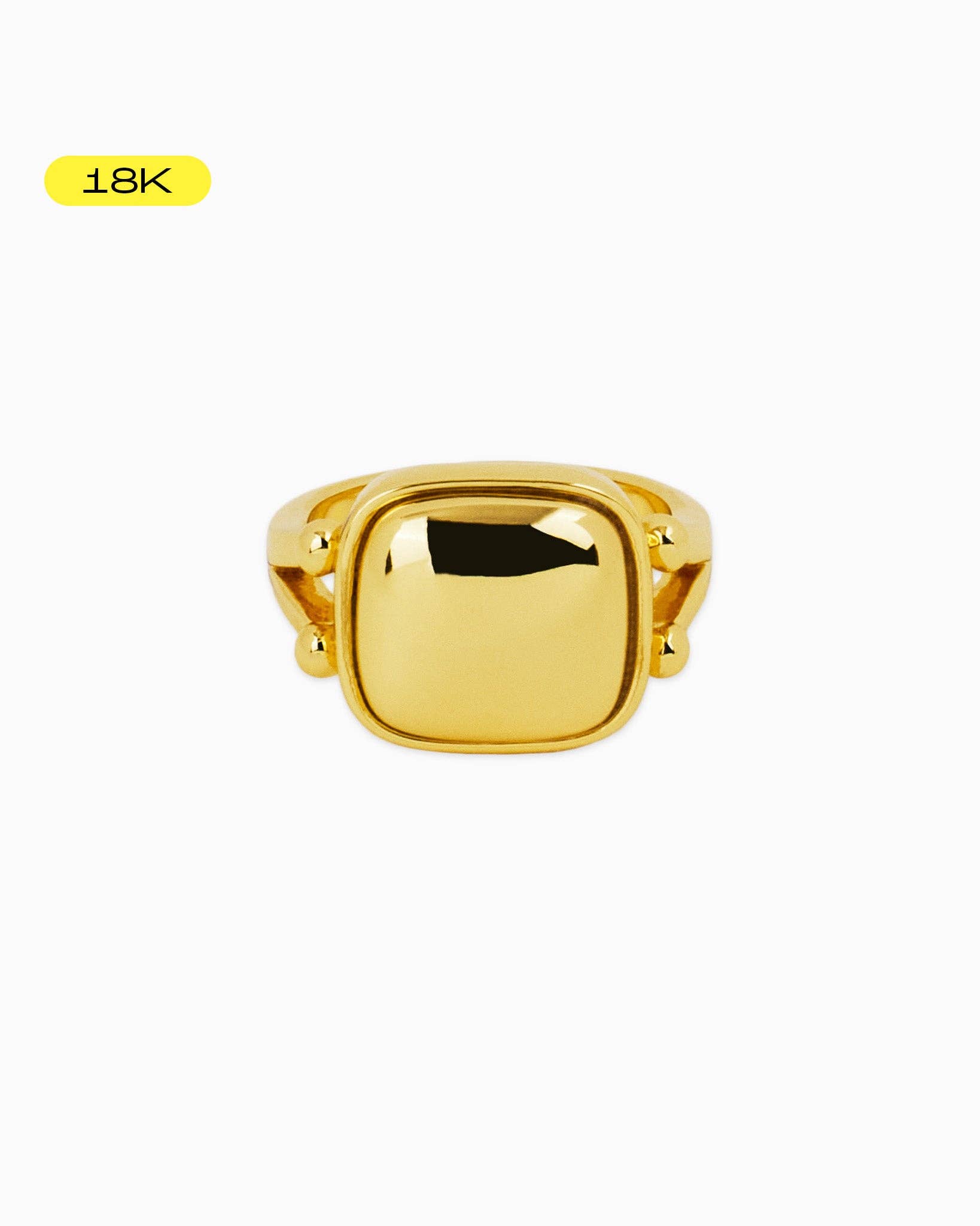 Sessori - Vente Bague de cocktail/de cérémonie - [Bague Carrée Sculptée en Or Cara 18K]1