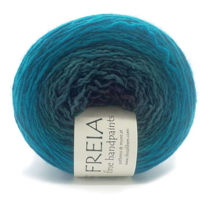 Tijuana Teal Merino Fingering Shawl Ball for wholesale by Freia Fine Handpaint Yarns