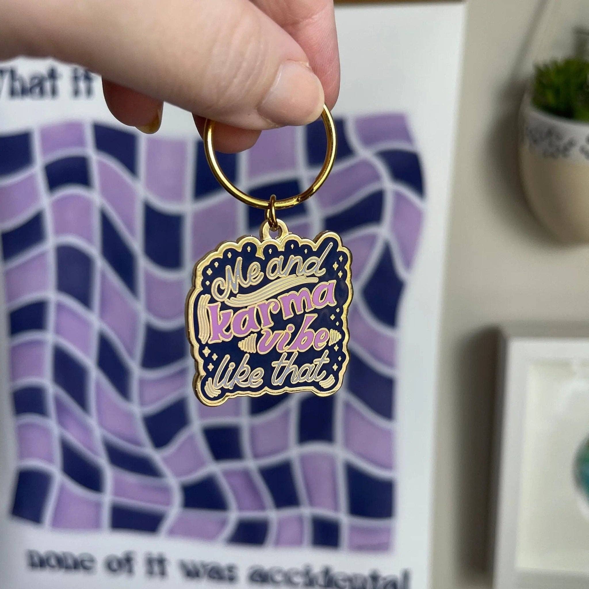 MangoIllustrated - Wholesale Keychain - Unisex - Me and Karma Vibe Like That enamel keychain2