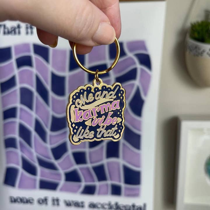 MangoIllustrated - Wholesale Keychain - Unisex - Me and Karma Vibe Like That enamel keychain2