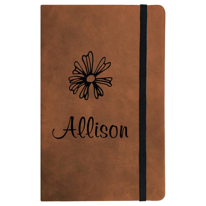 Large Tan Faux Leather Laser Engravable Notebook for wholesale by P. Graham Dunn