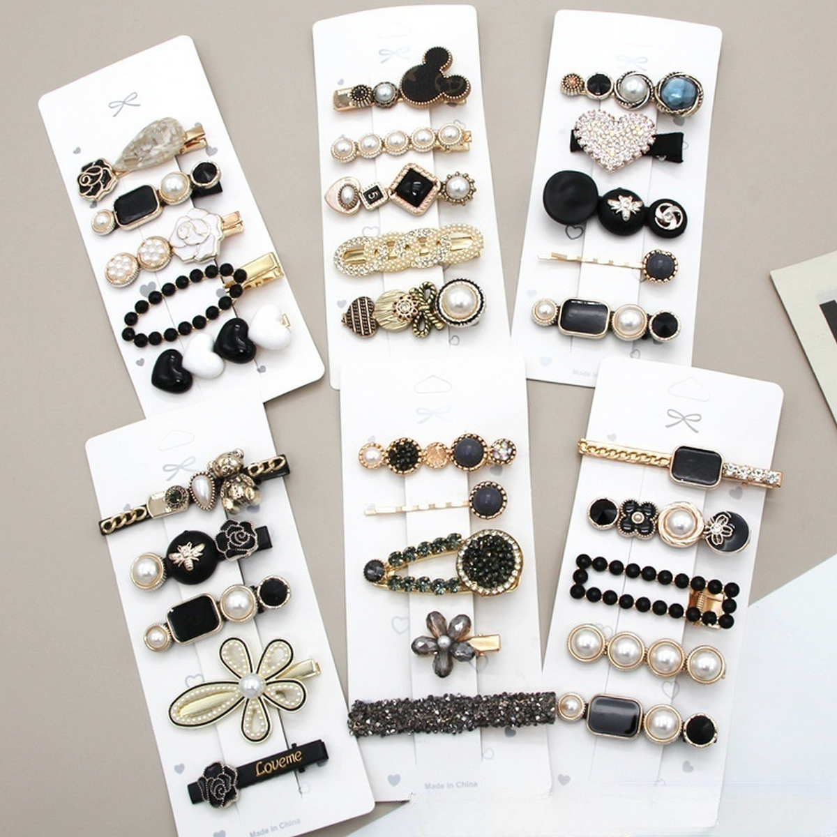 ACCITY - Wholesale Hair Clip - Women's - Rhinestone Pearl Hair Clip Set-Elegant Side Pin _CWASC0349648