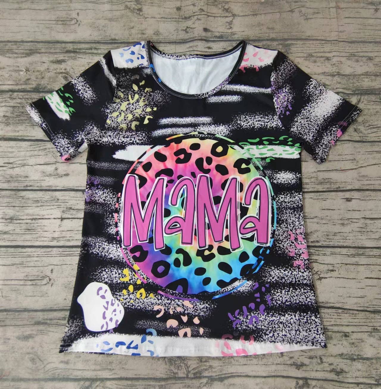 Aier Wholesale - Wholesale Mommy & Me Sets - Baby girls Mama and me tie dye short sleeve shirts(mommy and me)1
