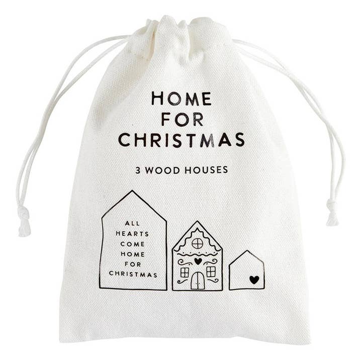 Santa Barbara Design Studio by Creative Brands - Wholesale Christmas Decoration - Paulownia Wood Houses - Set of 3