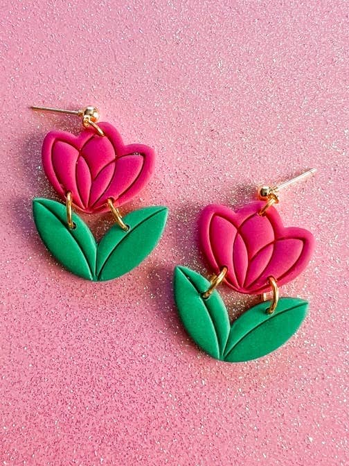 Tulip Dangles for wholesale by Mark Alexander Clay Co