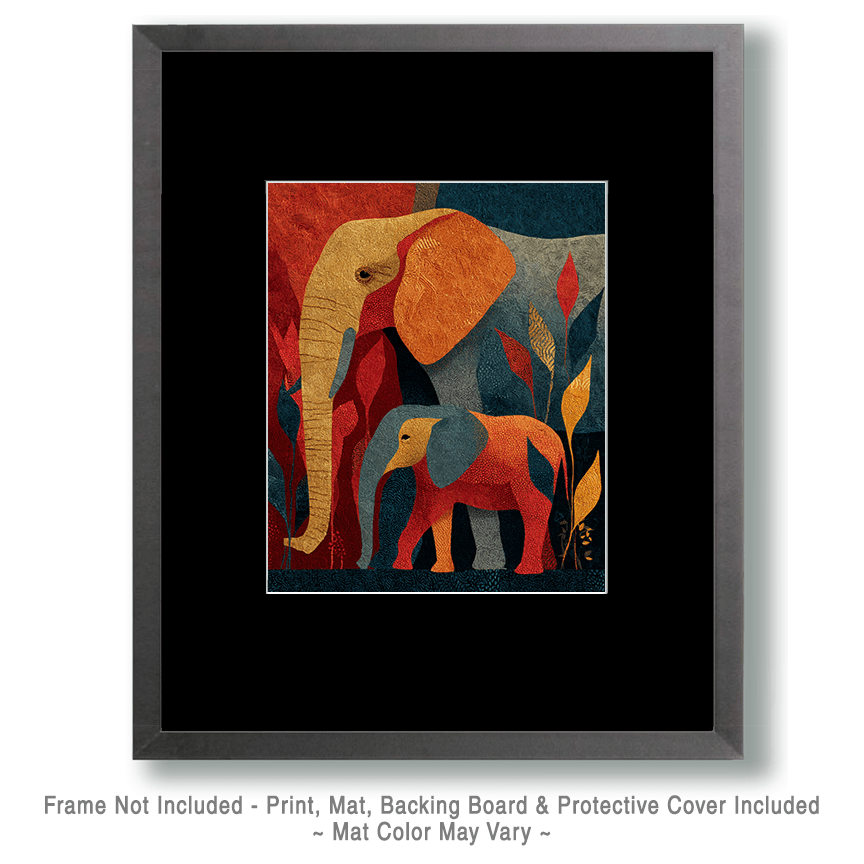 Mowbi - Wholesale Art Print - Folk Art - Zoo Animals - Biophilic Wildlife Art Print - 8"x10" Artwork for 11"x14" Frame1