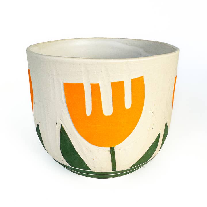 5" Gesneden Oranje Tulp Plantenbak voor wholesale door NIKO FAR WEST