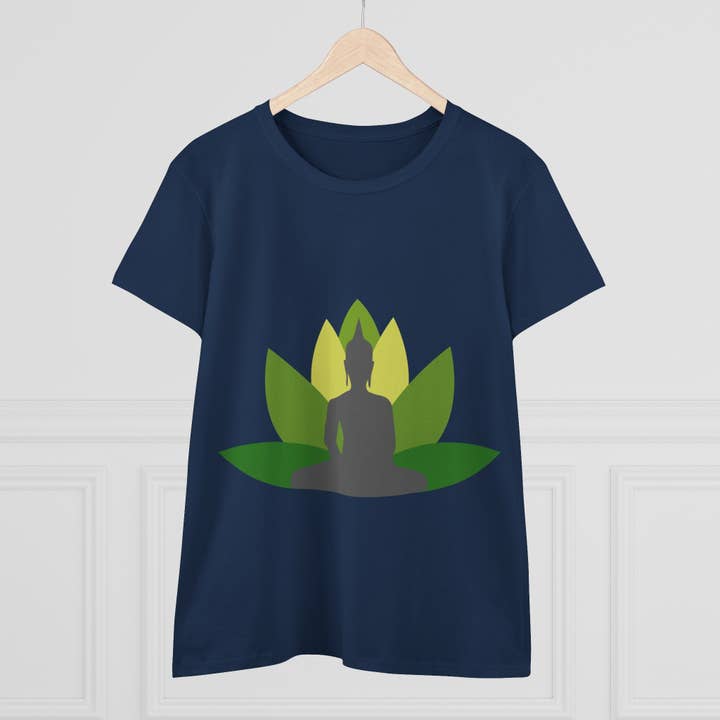 Restored By Nature Company - Wholesale Screen Printed T-Shirt - Women's - Women’s Graphic Tee – Buddha with Lotus Flower – Mid-weight Soft Cotton8