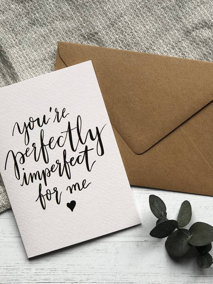 Biglietto Perfectly Imperfect - San Valentino - Anniversario per la vendita all'ingrosso da parte di Designbyting