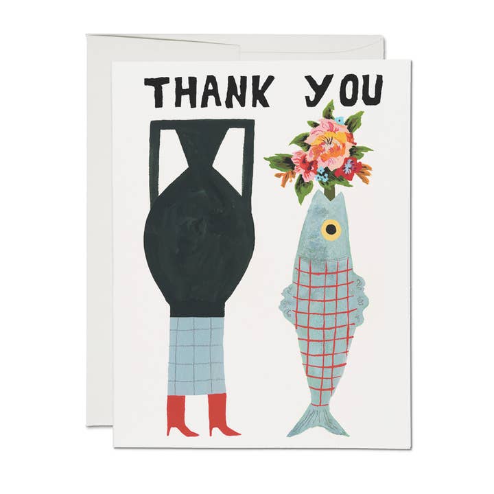 Red Cap Cards - Wholesale Thank You Card - Vases thank you greeting card