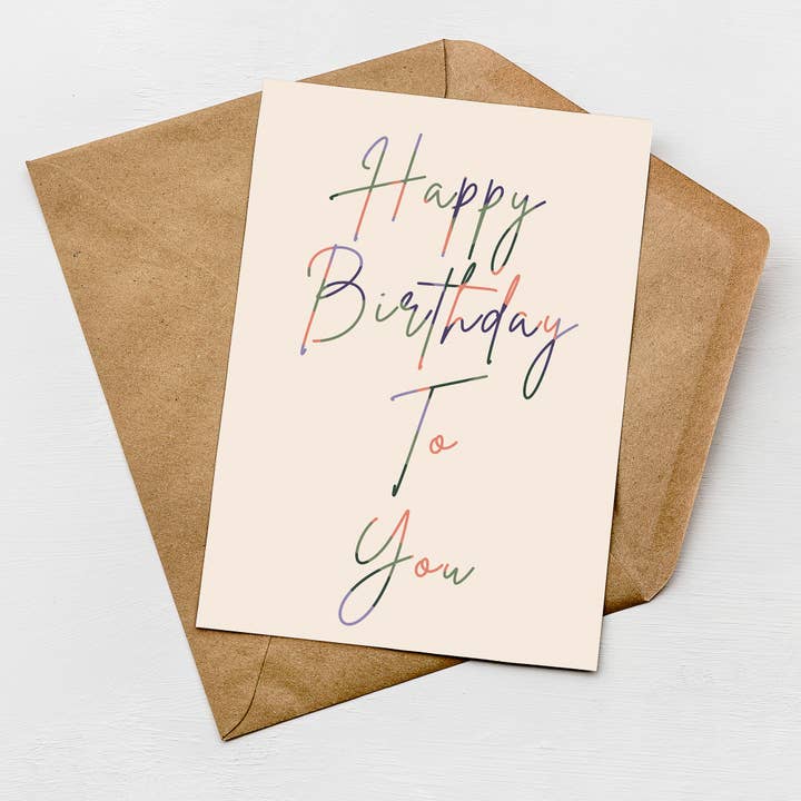 Happy Birthday To You Card for wholesale by Greenwich Paper Studio