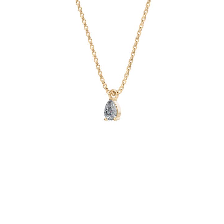 PureYou Jewelry - Venta al por mayor Collares con colgantes/abalorios - Colgante solitario de diamante en forma de pera de 0.50 quilates, collar de diamantes1