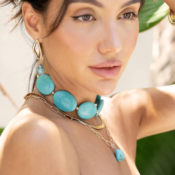 Ettika - Vendita all'ingrosso Collana con ciondolo/pendaglio - Collana a maglie aperte turchese7