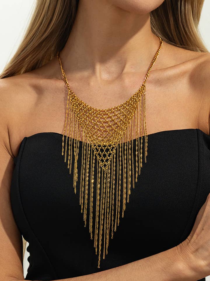 Collier en maille cascade pour la vente par Lyonlee