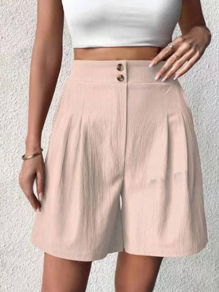 safistyle - Wholesale Shorts - Women's - High-Rise Buttoned Shorts6