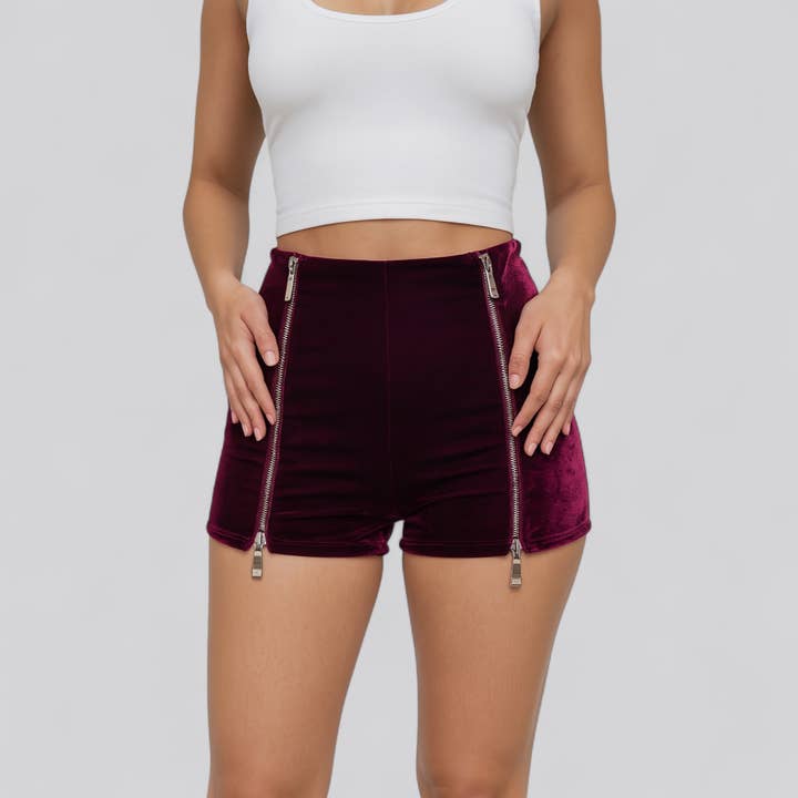 385651 Pantalones Cortos Junior de Terciopelo Elástico con Ribete de Cremallera Frontal para venta al por mayor de Puzzles Enterprises