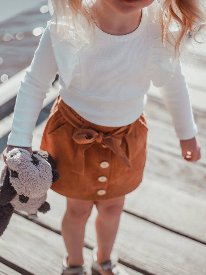 With Love for Kids - Wholesale Skirt – Kids - Heidi Mini Cord Skirt - TAN5