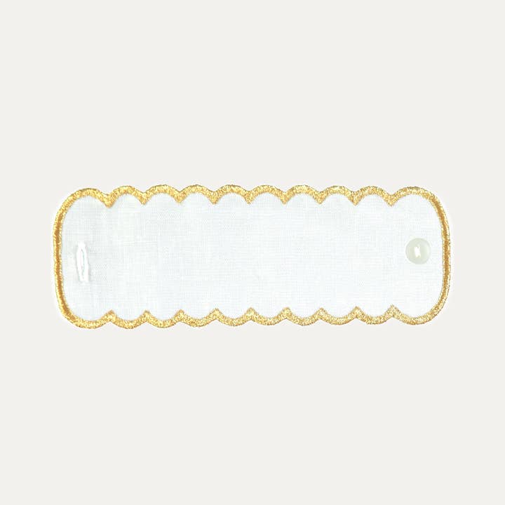Mariaida Home - Wholesale Napkin Ring - White and Gold Linen Napkin Ring1