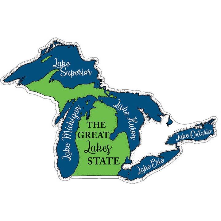 The Great Lakes State Sticker for wholesale by Avery Color Studios, Inc.