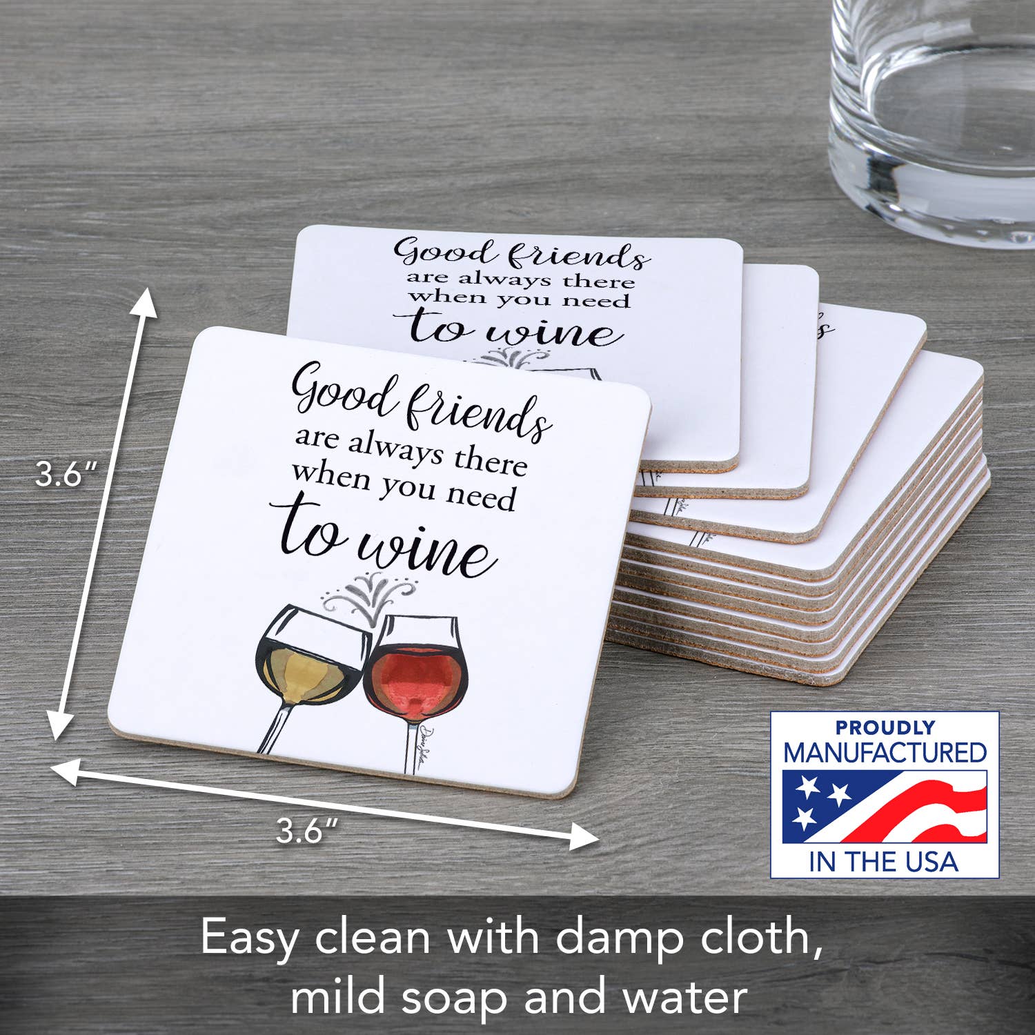 CounterArt/Highland Home/Thirstystone – Großhandel Untersetzer – Baruntersetzer aus Papier mit Korkrückseite „Good Friends“5