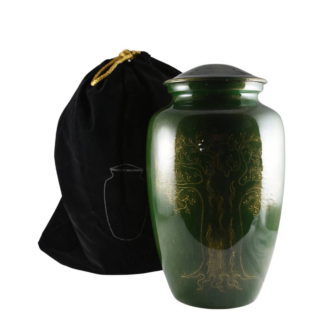 Plutus imports - Wholesale Urn - Large Hand Embossed Tree of Life Brown/Blue/Green Urn4