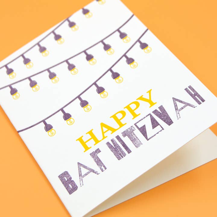 Letterpress PLAY - Wholesale Bar/Bat-Mitzvah Card - Happy Bar Mitzvah Card