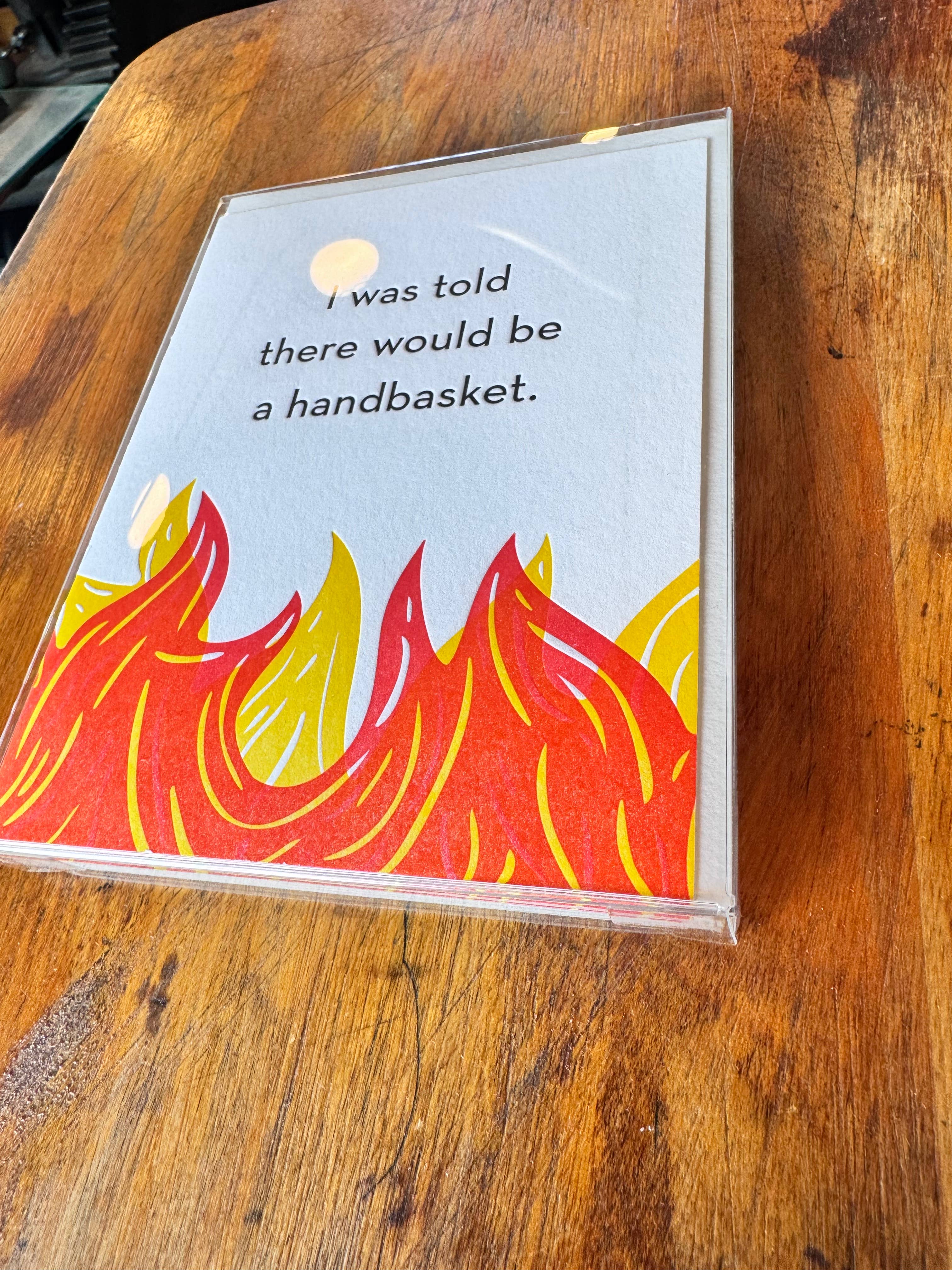 Letterpress PDX - Wholesale Everyday Greeting Card - Hell in a Handbasket Greeting Card - Box of 64