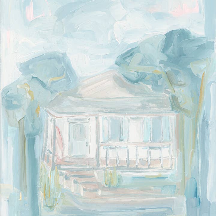 Carol Hunter Art - Wholesale Art Print - SURF SHACK- PINK BOARD1