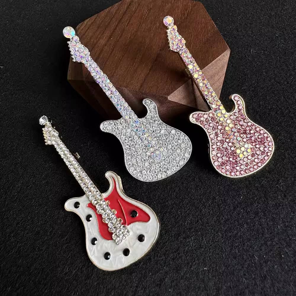 Tourtiwi - Wholesale Brooch - Rhinestone Guitar Brooches, Music - Inspired Fashion Pins5