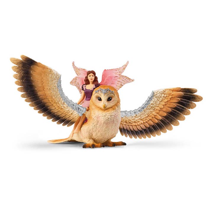 SCHLEICH Bayala Fairy in Flight on Glam-Owl Toy Figure (7078 for wholesale by Meroncourt Europe Ltd