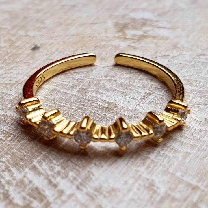 Kvinder sølv justerbar Ring mode smykker forgyldt for engroshandel hos Venus Paris